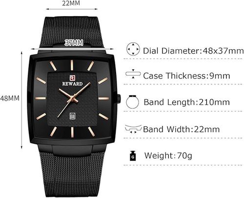 RORIOS Men's Watches Casual Analog Quartz Watch with Stainless Steel Mesh Band Ultra-Thin Minimalist Dial Wrist Watch Business Watch for Men, Black, Quartz Watch