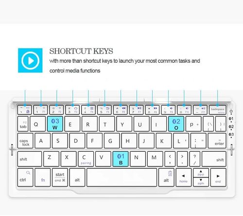 Wireless Tri-System Bluetooth Foldable Keyboard for Phones and Tablets