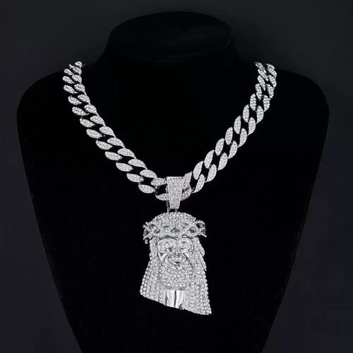 Hip Hop Jesus Pendant Necklace Cuban China 925 Sterling Silver Gold Plated Iced Out Mossanite Pendant for Men