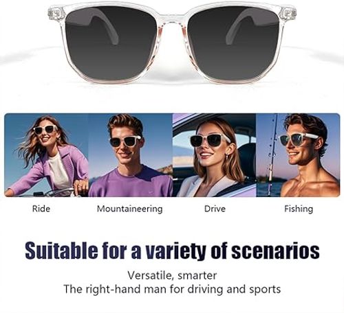 Piluyaa Smart Glasses Bluetooth Audio Sunglasses for Men Women with Dual Stereo Speakers
