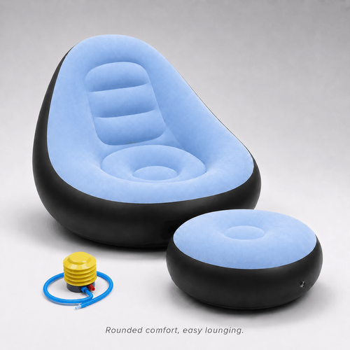 🛋️ Inflatable Lounge Sofa + Footstool Set