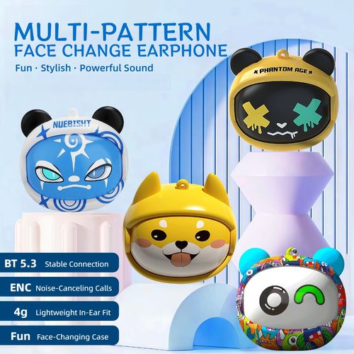 🔥 Bluetooth Earphones with Face Change 😊