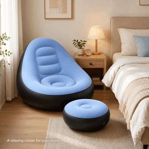 🛋️ Inflatable Lounge Sofa + Footstool Set
