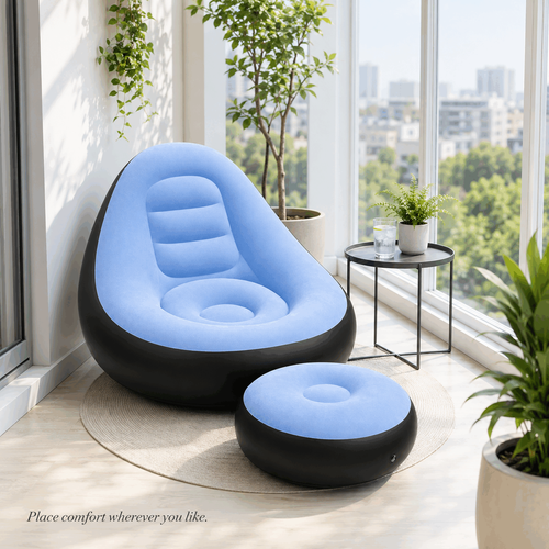 🛋️ Inflatable Lounge Sofa + Footstool Set