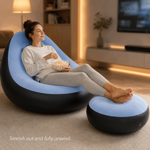 🛋️ Inflatable Lounge Sofa + Footstool Set