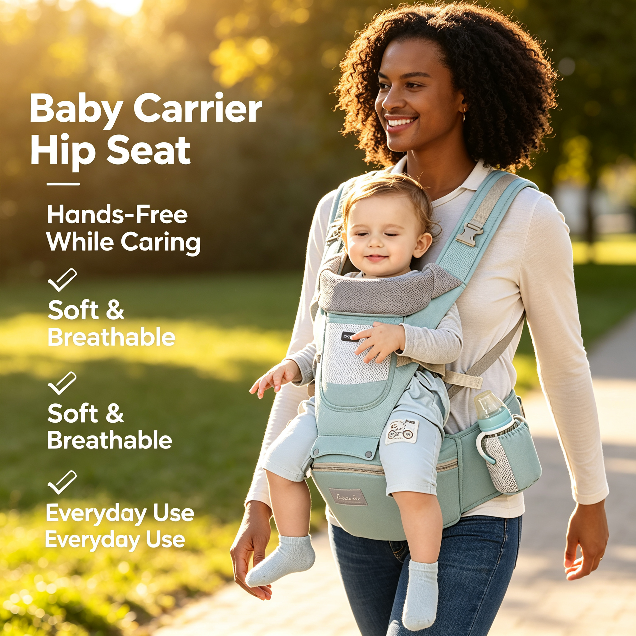 Breathable Hands‑Free Baby Hip Seat Carrier For Daily Use