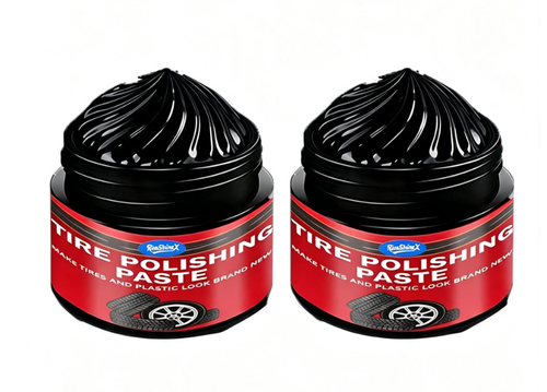 Car Tire Gloss Enhancer Blackening Durable Tire Wax Maintenance Anti-Aging Restoration Wheel Rim Cleaning Care Anti-Cracking Two Per Set