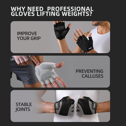 VBOSi 4204 Unisex Half-Finger Training Gloves Breathable Fitness Gym Exercise Weightlifting Cycling Outdoor Workout Sports