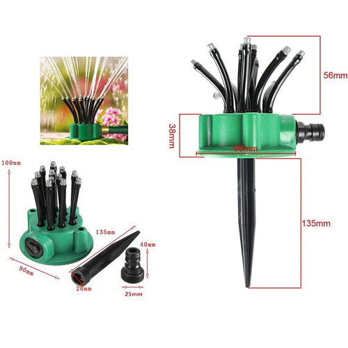 Green 360 Gear Drive Rotating Garden Irrigation Automatic Multi-head Water Sprinkler System