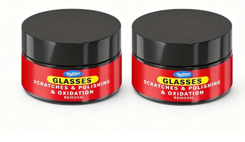 Glass Scratches Repair Paste Professional Polish Refinishing Agent Restores Clarity for Car Windows Mirrors Bathroom Glass Two Per Set