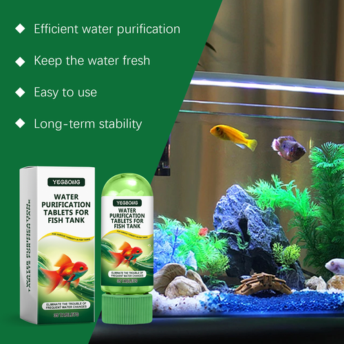 Aquarium Water Purifier Tablets, Algae Inhibitor & Sludge Remover, Clean Impurities for Fish Tank Water Maintenance