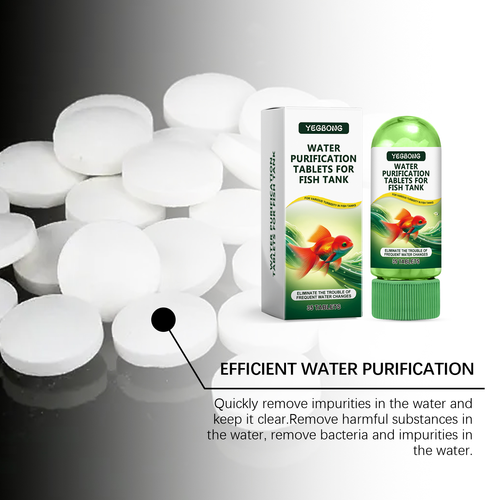 Aquarium Water Purifier Tablets, Algae Inhibitor & Sludge Remover, Clean Impurities for Fish Tank Water Maintenance