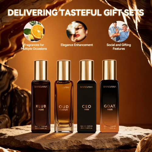 BAREVANA Men's Fragrance Gift Set (4-Piece Set) – Natural Fresh Subtle and Long-Lasting Scent