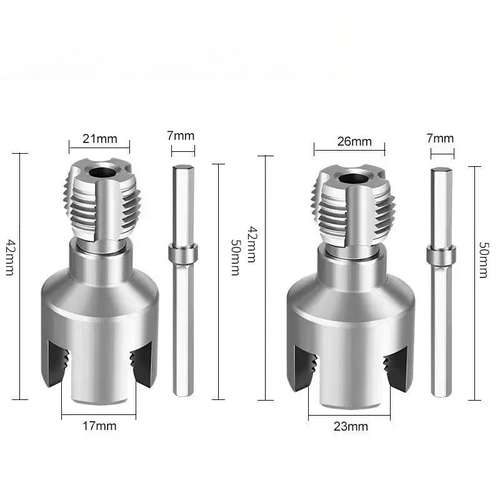 Industrial Grade Carbon Steel 2pcs 4-point 6-point Integrated Pipe Thread Cutters for Both Internal and External Threads