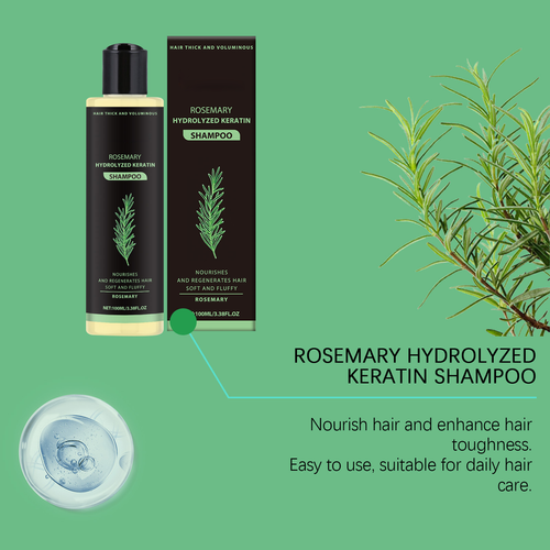 Rosemary Hydrolyzed Keratin Organic Natural Hair Thickening Shampoo Strengthening Refreshing Nourishing Hair Growth for Thinning Two Per Set