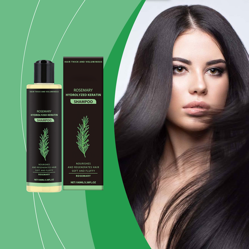Rosemary Hydrolyzed Keratin Organic Natural Hair Thickening Shampoo Strengthening Refreshing Nourishing Hair Growth for Thinning Two Per Set