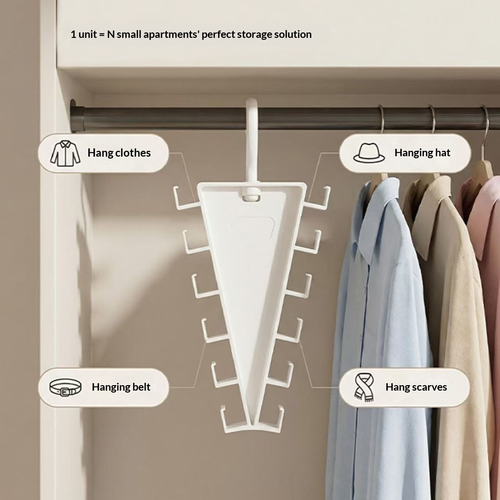 10pcs V-shaped Double-Sided Plastic Clothes Rack Modern Minimalist Design Stackable Multi-Hook Hanger for Scarves Hats & Dorm Storage