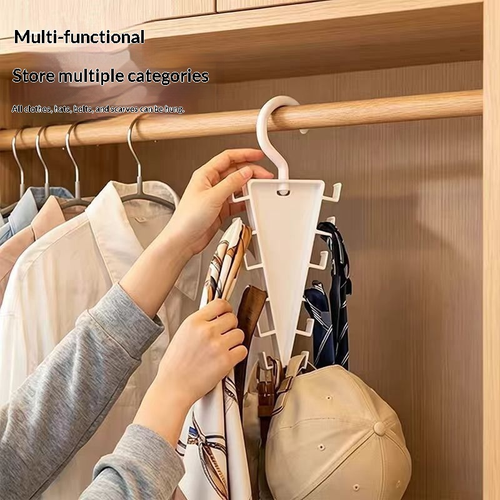 10pcs V-shaped Double-Sided Plastic Clothes Rack Modern Minimalist Design Stackable Multi-Hook Hanger for Scarves Hats & Dorm Storage