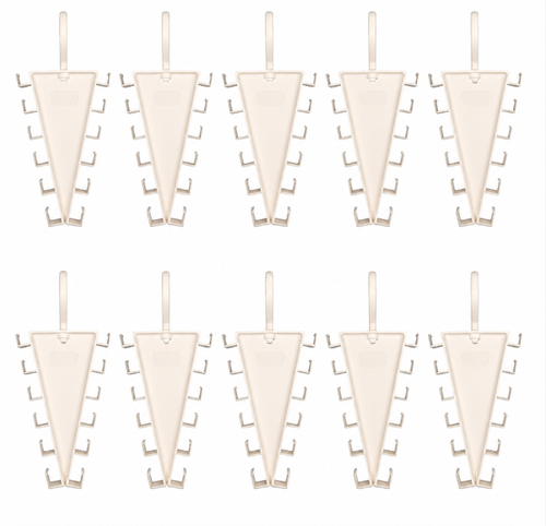 10pcs V-shaped Double-Sided Plastic Clothes Rack Modern Minimalist Design Stackable Multi-Hook Hanger for Scarves Hats & Dorm Storage