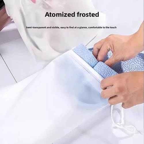 Waterproof Frosted PE Shoe Bags Drawstring Travel Storage Pouches for Shoes & Clothes 30pcs (Large, Medium, And Small)