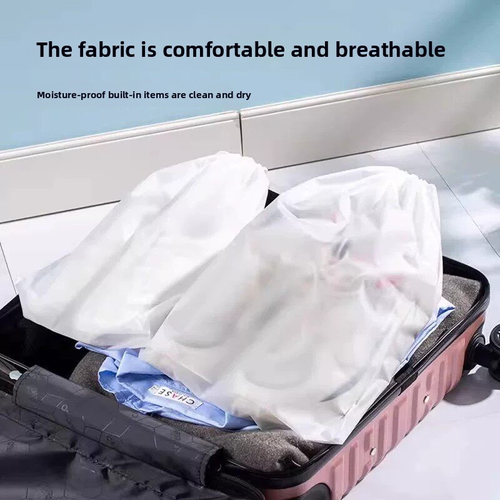 Waterproof Frosted PE Shoe Bags Drawstring Travel Storage Pouches for Shoes & Clothes 30pcs (Large, Medium, And Small)