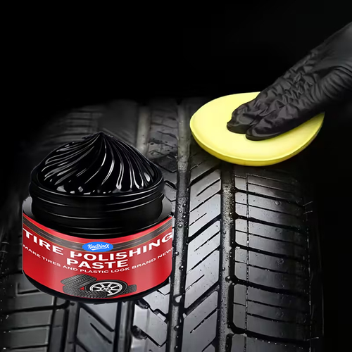 Car Tire Gloss Enhancer Blackening Durable Tire Wax Maintenance Anti-Aging Restoration Wheel Rim Cleaning Care Anti-Cracking Two Per Set