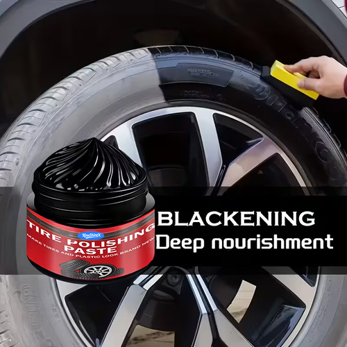 Car Tire Gloss Enhancer Blackening Durable Tire Wax Maintenance Anti-Aging Restoration Wheel Rim Cleaning Care Anti-Cracking Two Per Set