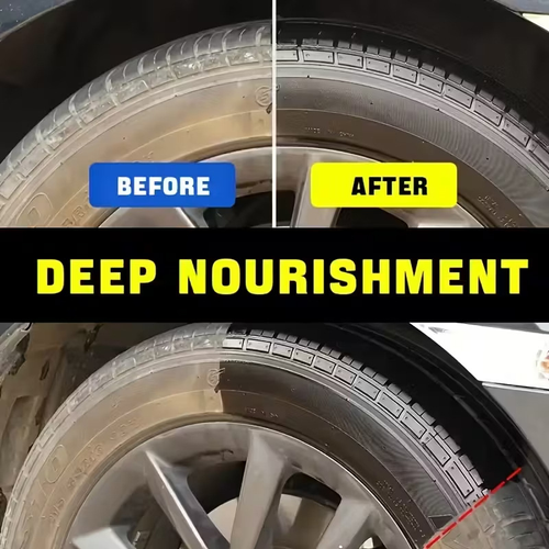 Car Tire Gloss Enhancer Blackening Durable Tire Wax Maintenance Anti-Aging Restoration Wheel Rim Cleaning Care Anti-Cracking Two Per Set