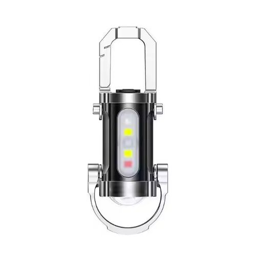 Portable 300 lumens EDC led ampoule porte-clés lampe torche 7 modes ABS corps de la lampe charge USB IP65 rechargeable câble de charge USB