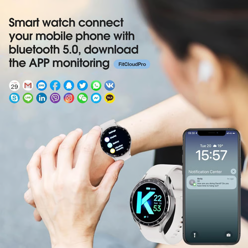 1.39  IPS Large Touch-Screen IP67 Waterproof Rugged Fitness Tracker Smartwatch