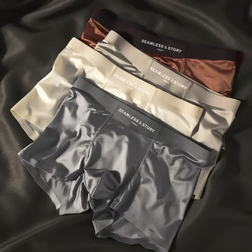 🎁Last day promotion ✨ Elegant silk men's ice silk underwear mulberry silk antibacterial men's boxer briefs