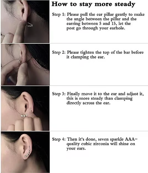 👂925 seven-star diamond earrings