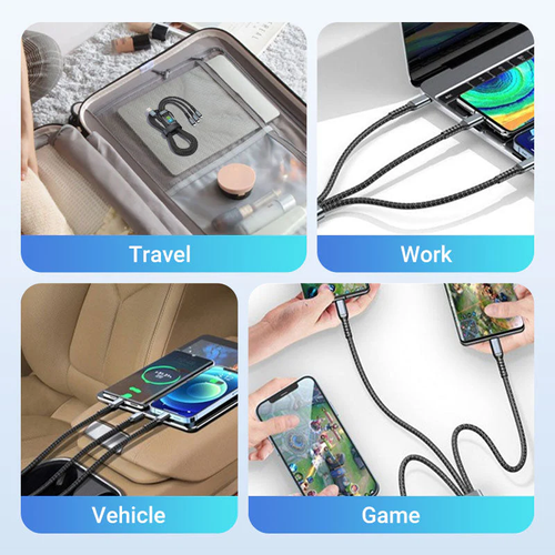 Transparent Light-Emitting 3-in-1 Super Fast Charging Cable