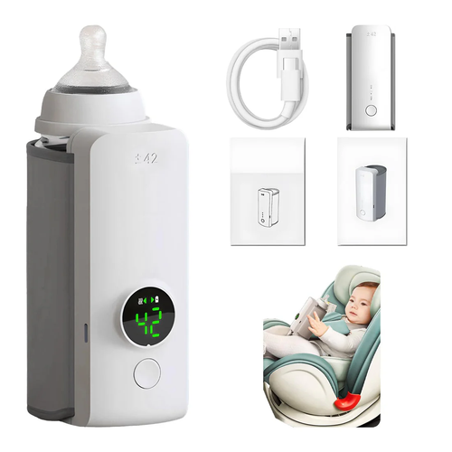 Portable USB Baby Bottle Warmer – Wireless, Rechargeable, Constant Temperature, Universal Fit