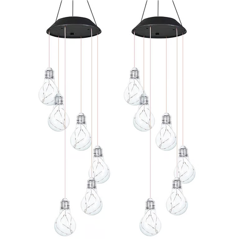 (🔥2025 BEST GIFT TO FAMILY🔥)Colorful LED Solar-Powered Light Bulb Wind Chimes