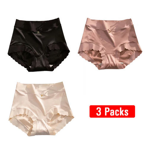 Premium Satin Antibacterial Ice Silk Moisture-absorbing Panties Three pack