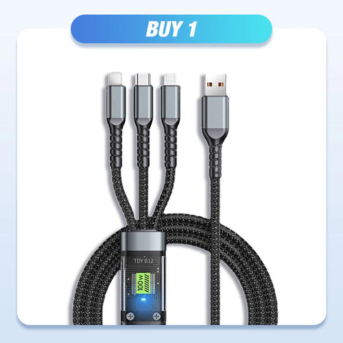 Transparent Light-Emitting 3-in-1 Super Fast Charging Cable