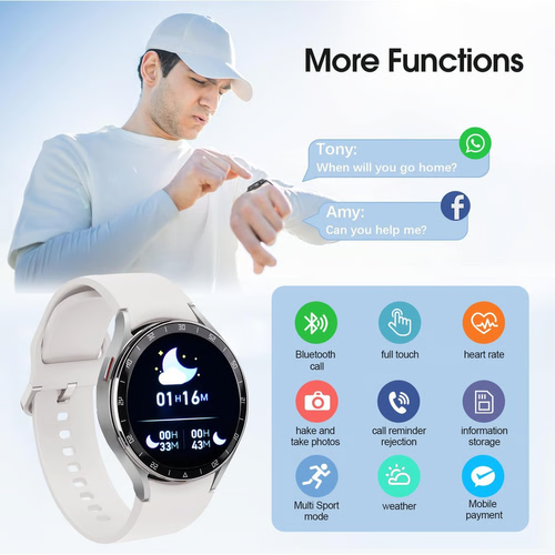 1.39  IPS Large Touch-Screen IP67 Waterproof Rugged Fitness Tracker Smartwatch