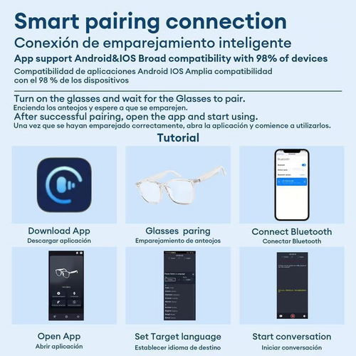 🔥2025 Hot Sale - HY-C8 AI Wireless Bluetooth Translation Glasses