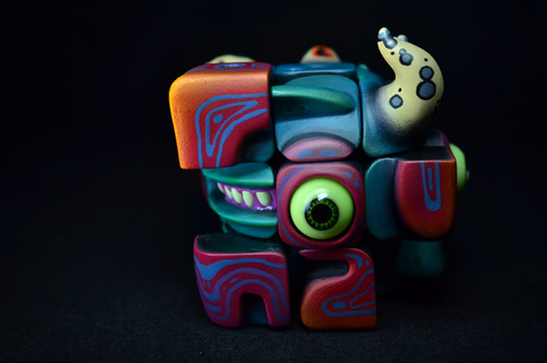 👁️👹Artists Handmade Art Monster Sculpture Rubik's Cube Toys🔥
