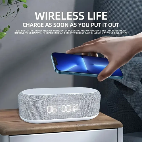 🔥Colorful Light Bluetooth Wireless Charger All-in-one Wireless Charger with Clock Alarm Wireless Charger