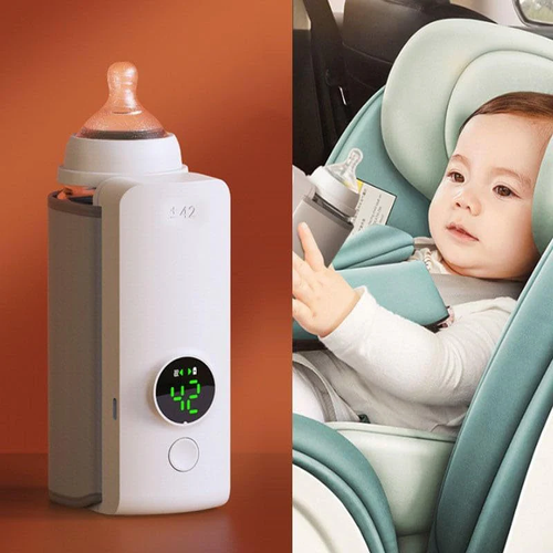 Portable USB Baby Bottle Warmer – Wireless, Rechargeable, Constant Temperature, Universal Fit
