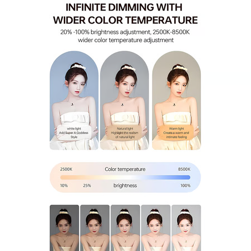 Rechargeable Selfie Portable Ring Light – Adjustable Bicolor Fill Light