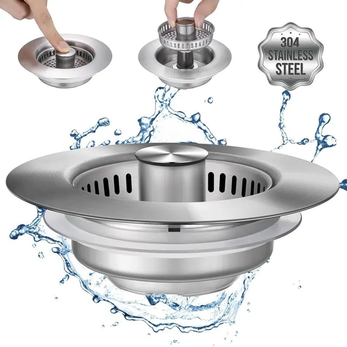 🔥3 in 1 Kitchen Sink Drain Strainer Kitchen Gadgets
