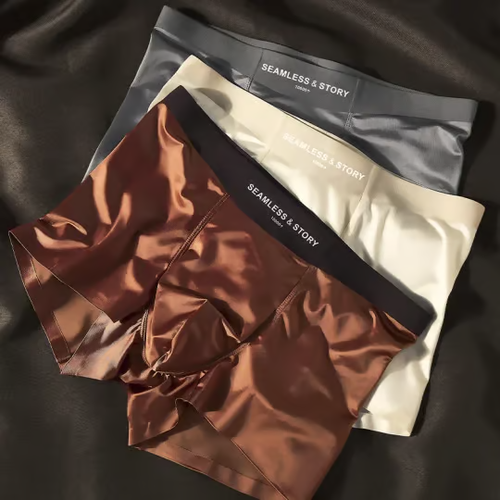 🎁Last day promotion ✨ Elegant silk men's ice silk underwear mulberry silk antibacterial men's boxer briefs
