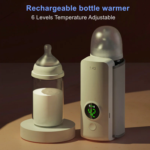 Portable USB Baby Bottle Warmer – Wireless, Rechargeable, Constant Temperature, Universal Fit