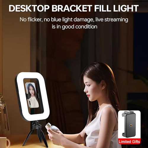 Rechargeable Selfie Portable Ring Light – Adjustable Bicolor Fill Light