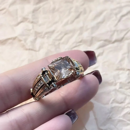 Heavy Duty Vintage Zirconia Wide Band Ring