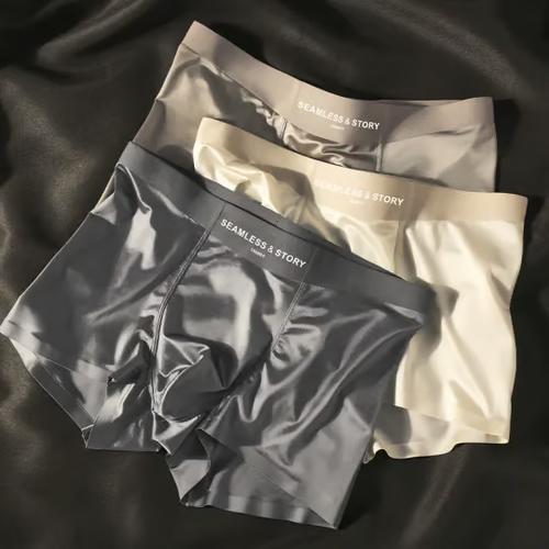 🎁Last day promotion ✨ Elegant silk men's ice silk underwear mulberry silk antibacterial men's boxer briefs