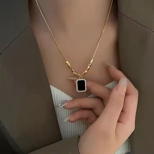 Black Onyx Necklace (Titanium Steel)